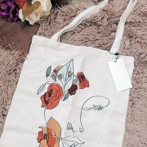 Floral Canvas Tote Bag